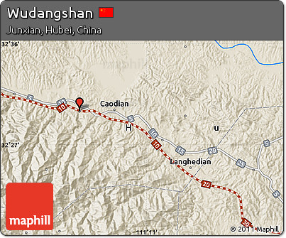 Shaded Relief Map of Wudangshan