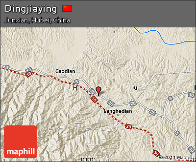 Shaded Relief Map of Dingjiaying
