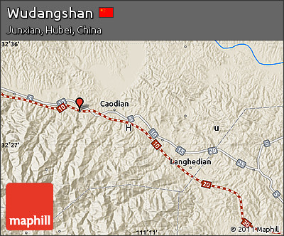 Shaded Relief Map of Wudangshan