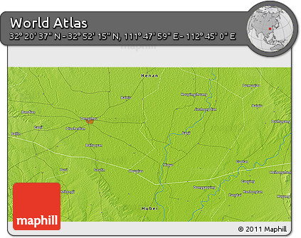 Physical 3D Map of the Area around 32° 36' 26" N, 112° 16' 30" E