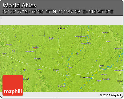 Physical 3D Map of the Area around 32° 36' 26" N, 112° 16' 30" E