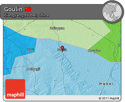 Political 3D Map of Goulin