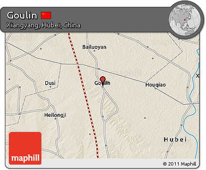 Shaded Relief 3D Map of Goulin