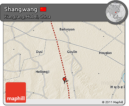 Shaded Relief 3D Map of Shangwang