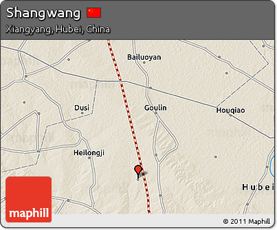 Shaded Relief 3D Map of Shangwang