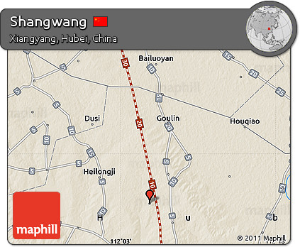 Shaded Relief Map of Shangwang