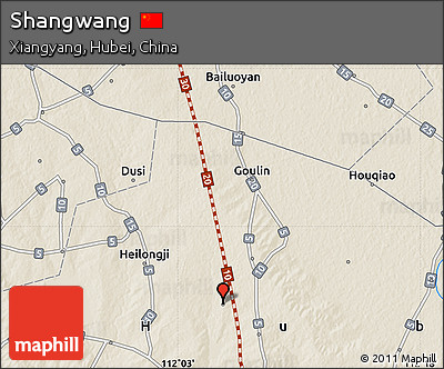 Shaded Relief Map of Shangwang