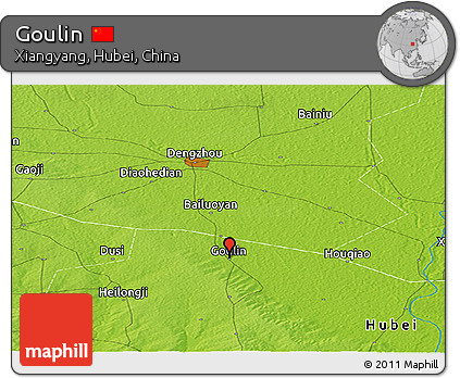Physical Panoramic Map of Goulin