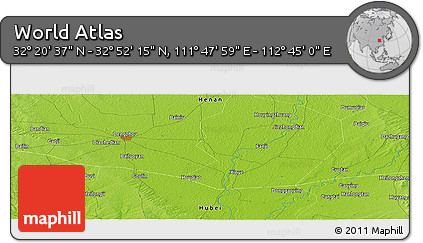 Physical Panoramic Map of the Area around 32° 36' 26" N, 112° 16' 30" E