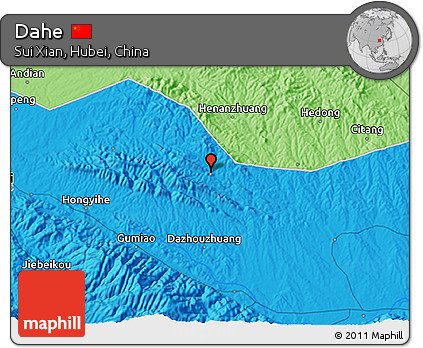 Political 3D Map of Dahe