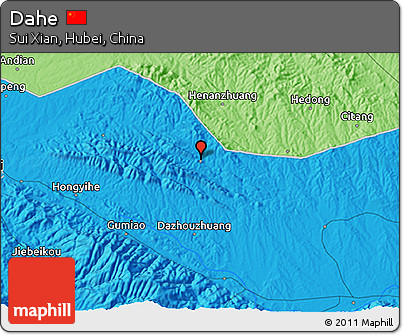 Political 3D Map of Dahe