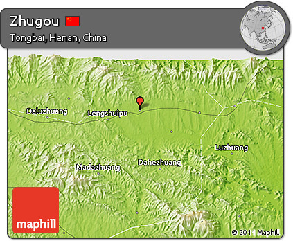 Physical 3D Map of Zhugou