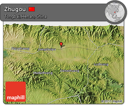 Satellite 3D Map of Zhugou
