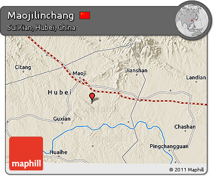 Shaded Relief 3D Map of Maojilinchang