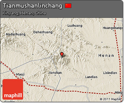 Shaded Relief 3D Map of Tianmushanlinchang