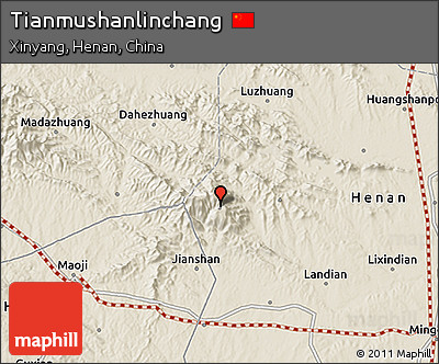 Shaded Relief 3D Map of Tianmushanlinchang
