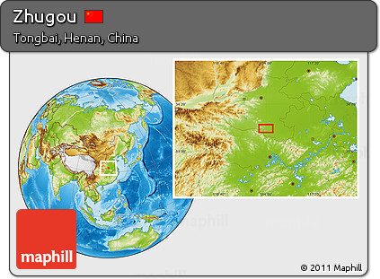 Physical Location Map of Zhugou