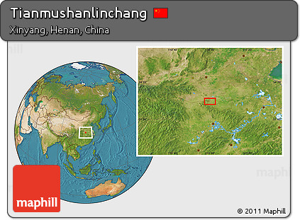 Satellite Location Map of Tianmushanlinchang