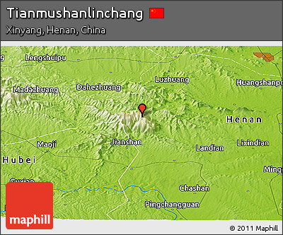 Physical Panoramic Map of Tianmushanlinchang