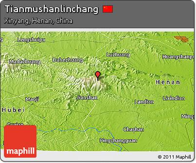 Physical Panoramic Map of Tianmushanlinchang