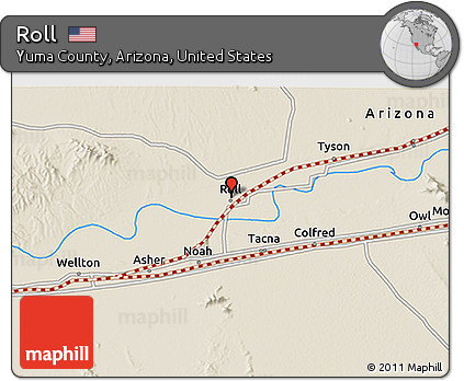Shaded Relief 3D Map of Roll
