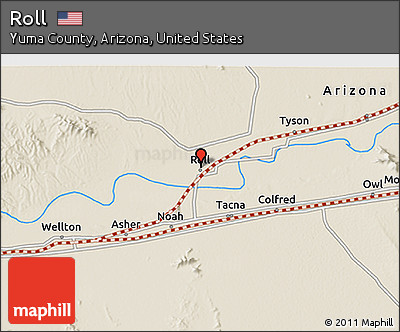 Shaded Relief 3D Map of Roll