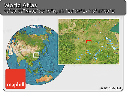 Satellite Location Map of the Area around 32° 36' 26" N, 114° 49' 29" E