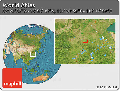 Satellite Location Map of the Area around 32° 36' 26" N, 114° 49' 29" E