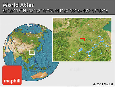 Satellite Location Map of the Area around 32° 36' 26" N, 114° 49' 29" E