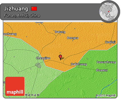 Political 3D Map of Jizhuang