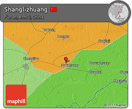 Political 3D Map of Shanglizhuang