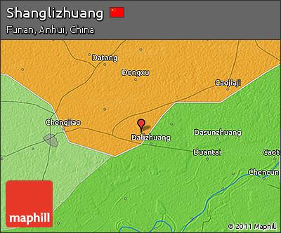 Political 3D Map of Shanglizhuang
