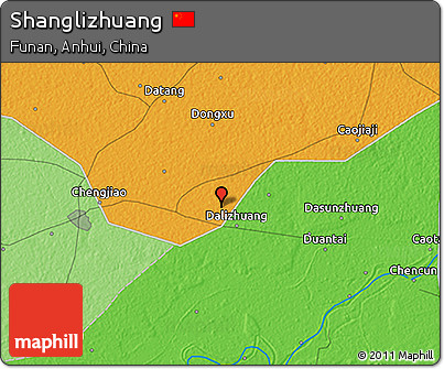 Political 3D Map of Shanglizhuang