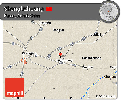 Shaded Relief Map of Shanglizhuang