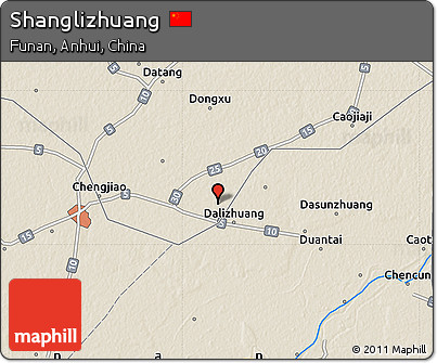 Shaded Relief Map of Shanglizhuang