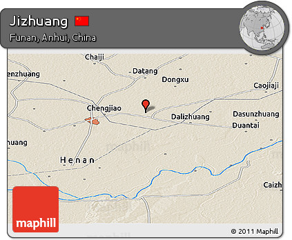 Shaded Relief Panoramic Map of Jizhuang
