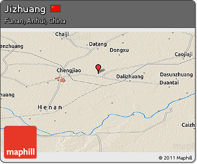 Shaded Relief Panoramic Map of Jizhuang
