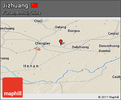 Shaded Relief Panoramic Map of Jizhuang