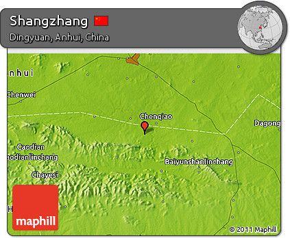 Physical 3D Map of Shangzhang