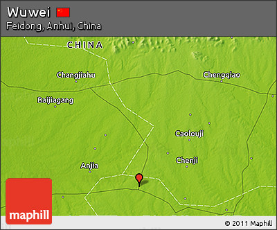 Physical 3D Map of Wuwei