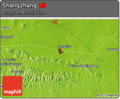 Physical 3D Map of Shangzhang