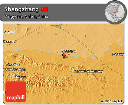 Political 3D Map of Shangzhang