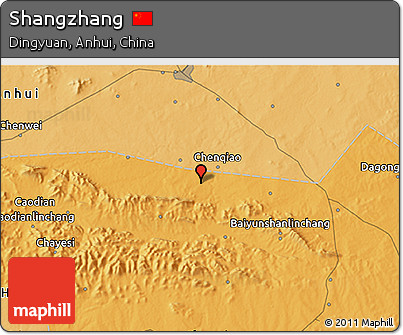 Political 3D Map of Shangzhang