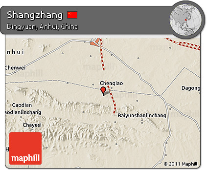 Shaded Relief 3D Map of Shangzhang