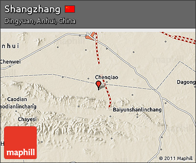 Shaded Relief 3D Map of Shangzhang