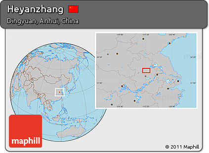 Gray Location Map of Heyanzhang