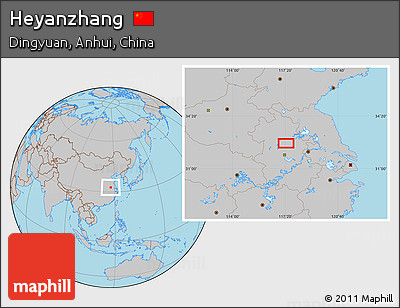 Gray Location Map of Heyanzhang
