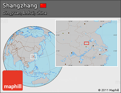 Gray Location Map of Shangzhang