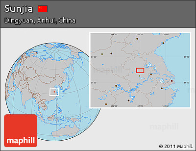 Gray Location Map of Sunjia