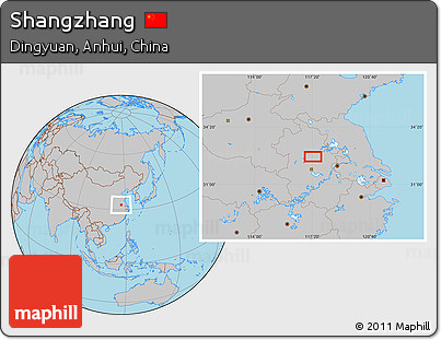 Gray Location Map of Shangzhang